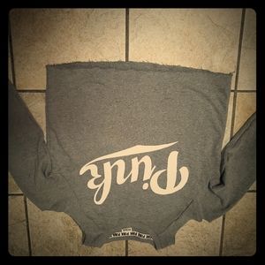 Cut out shoulder Pink sweater